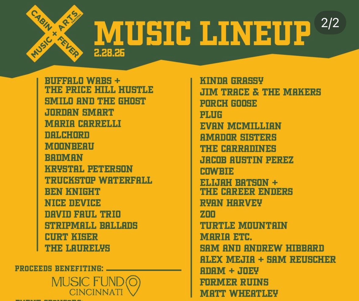 Catch Smilo and the Ghost on February 28th at Cabin Fever Music &amp; Arts Festival in Ludlow, KY. 
smiloandtheghost.com
musicfundcincinnati.org/cabin-fever