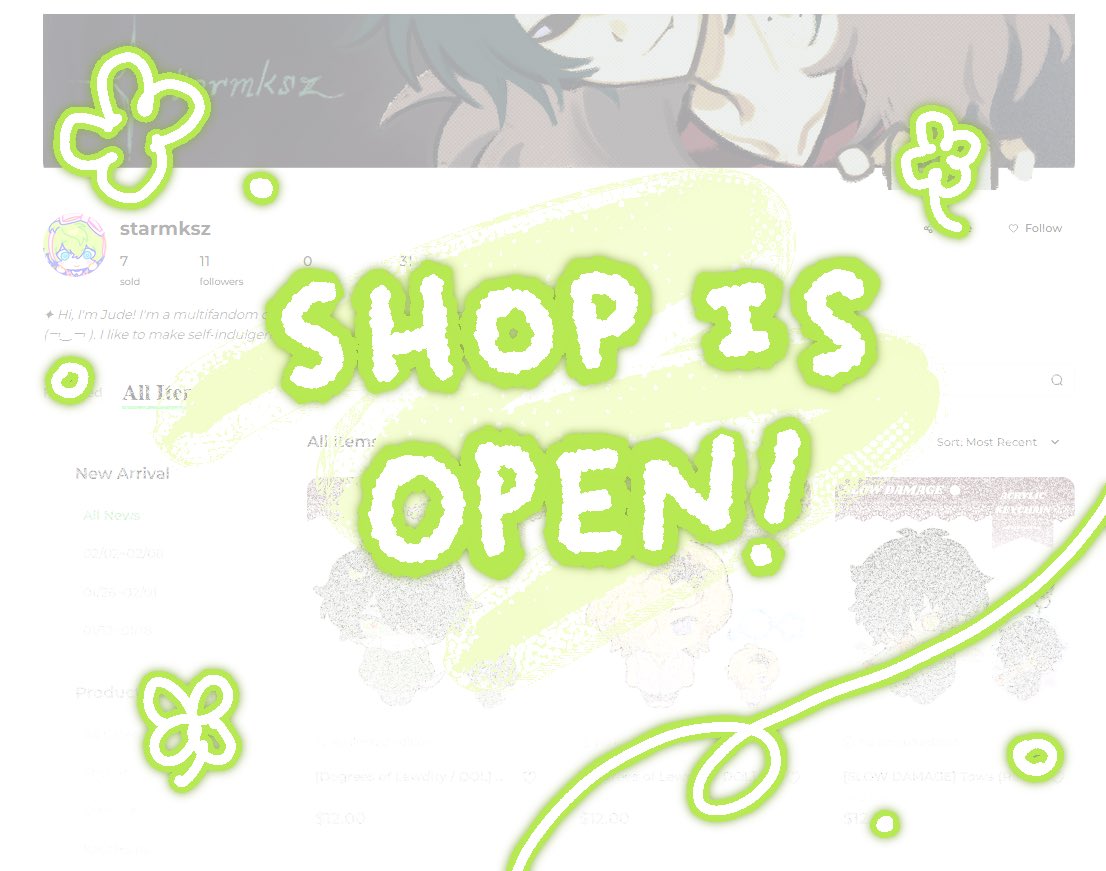 starmksz's tweet image. 💌 My international shop is officially open again at ACGGOODS!

Most of my keychains, standees, stickers, and more (old &amp;amp; new) are now available for grabs! It would mean the world if you could check it out... (°◡°♡)

🔗: acggoods.com/store/starmksz