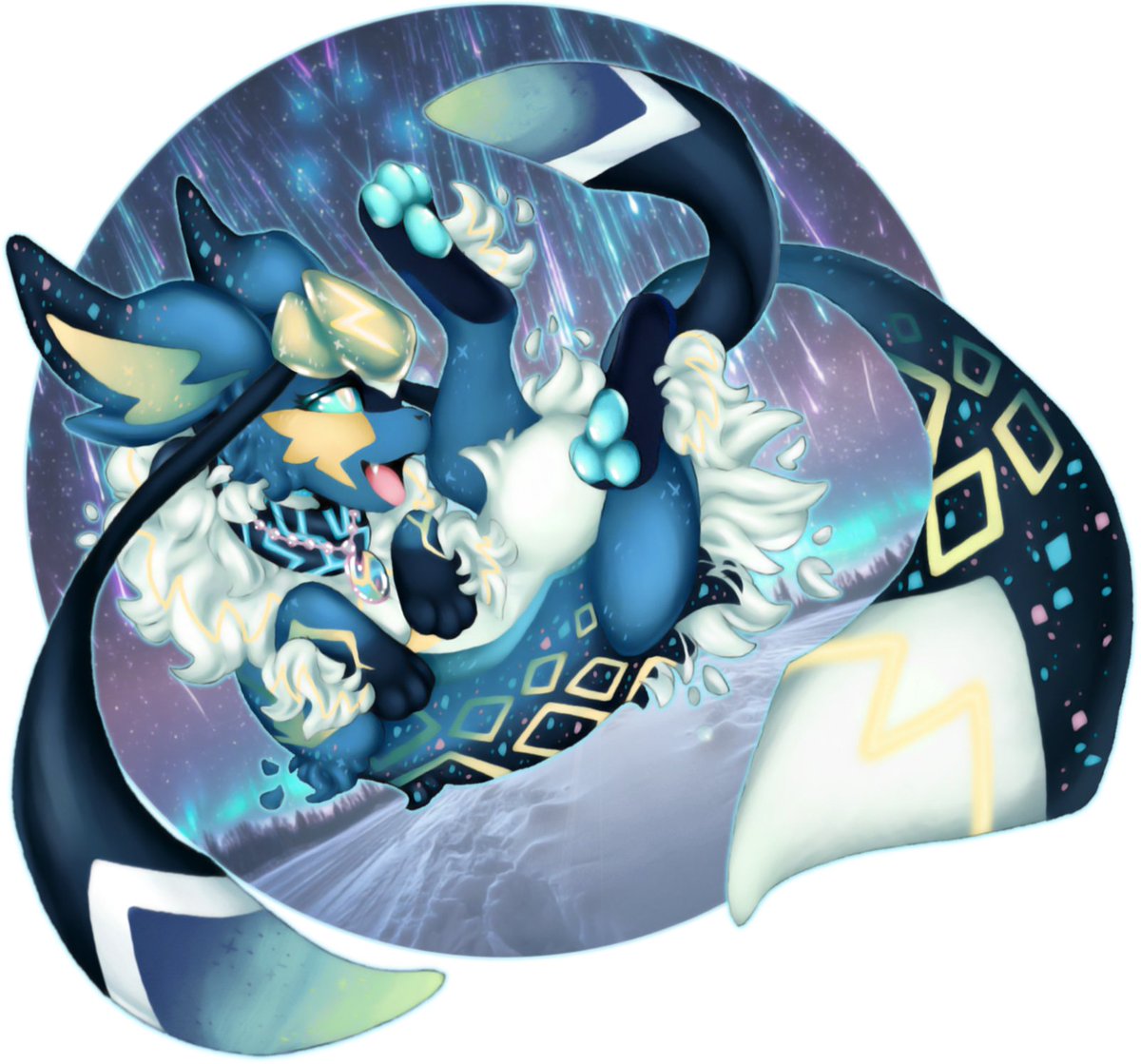 cutie-patootie alert!! ✨ this beautiful sweetheart here belongs to @/MagicCrystal280 , too 😊 i just ADORED working with such a lil ball of sunshine (aurora? lol), for sure...! her design is simply eye candy... *^* 💜💙💚💛🤍
#digitalart #glaceon #pokemon #originalcharacters