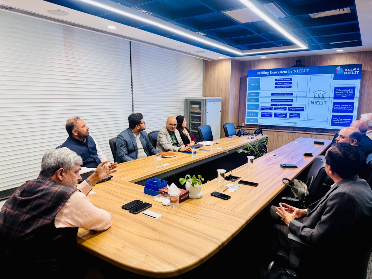 NIELITIndia's tweet photo. #NIELIT has signed an MoU with Adani Skills &amp; Education to jointly strengthen #skilldevelopment &amp; capacity building through industry-relevant training, future-ready curricula, qualified trainers &amp; joint certification.
Together, we aim to build a future-ready workforce. 🚀 https://t.co/Ntbe1gseEx