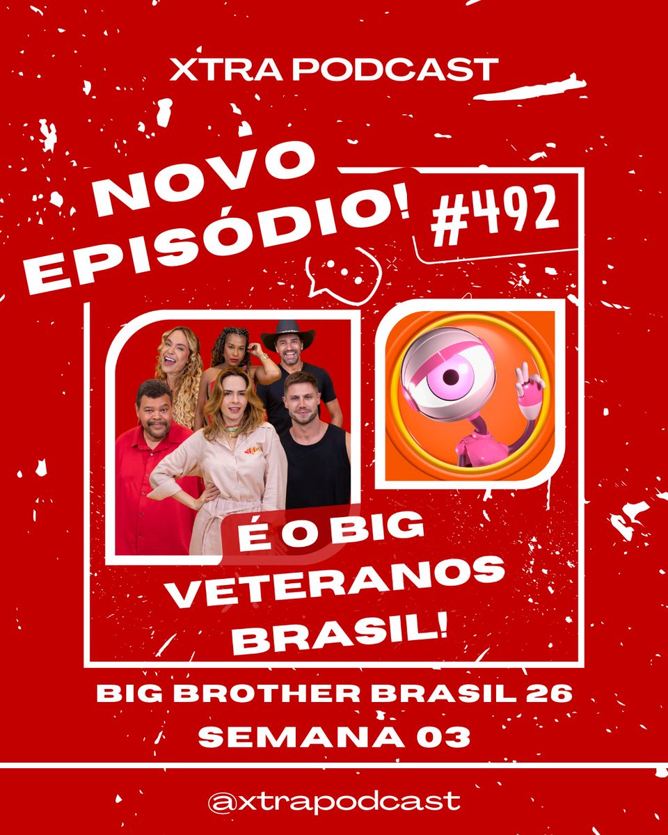🚨BIG VETERANOS BRASIL! | Comentamos tudo o que achamos da 3a semana do #BBB26, que teve dominação dos veteranos, festival de tretas, caos e mais! Confira:

🎧Spotify: open.spotify.com/episode/3mCai6…
🎧Apple Podcasts: abre.ai/xtrapple
🎧Outros links: linktr.ee/xtrapodcast