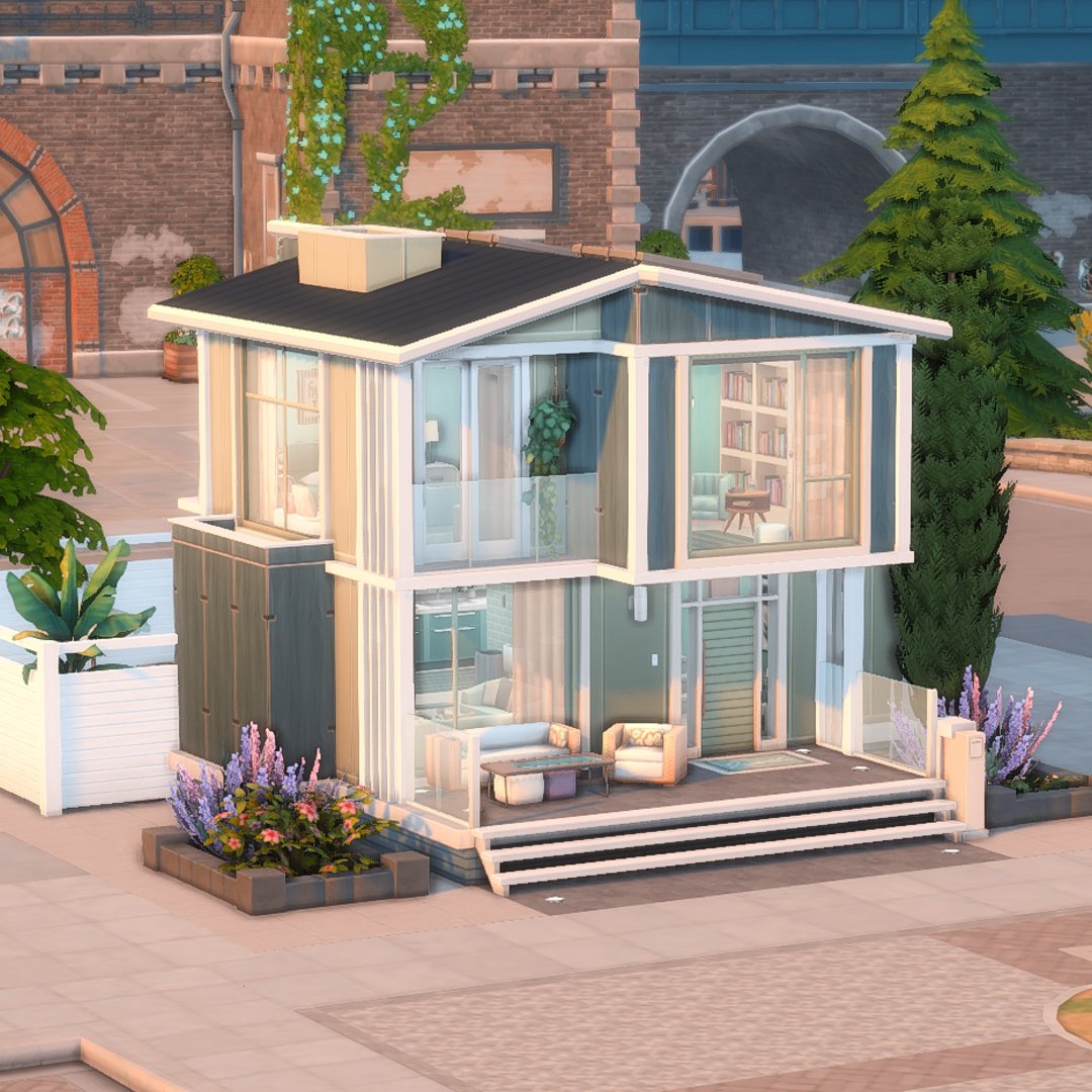 A cozy house for the first generation of Not So Berry legacy challenge. 🍃

🟧Full speedbuild on YouTube
🟦EA gallery id: Cozy_With_Nicko

#sims4 #sims #notsoberry #mint #build