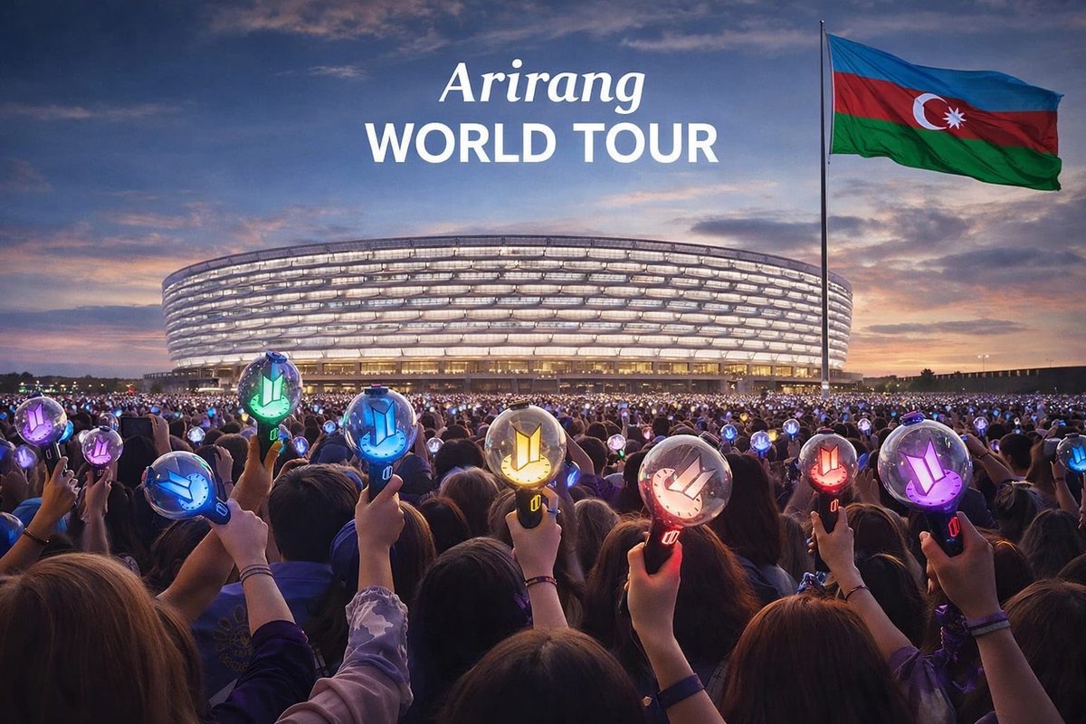 alltime__bts's tweet photo. Do you want to wave our new lightsticks at Baku Olympic Stadium?🔥ARMYs from the Caucasus and Central Asia🤭
Then join the #btsinbaku project, which is taking big steps on this journey💜 

BTS PAVED THE WAY
#BTS_ARIRANG #ARIRANG 
#azearmy7777
#btsinbaku
#hybehearus
#btsazerbaijan https://t.co/PV2F5pa2Pa