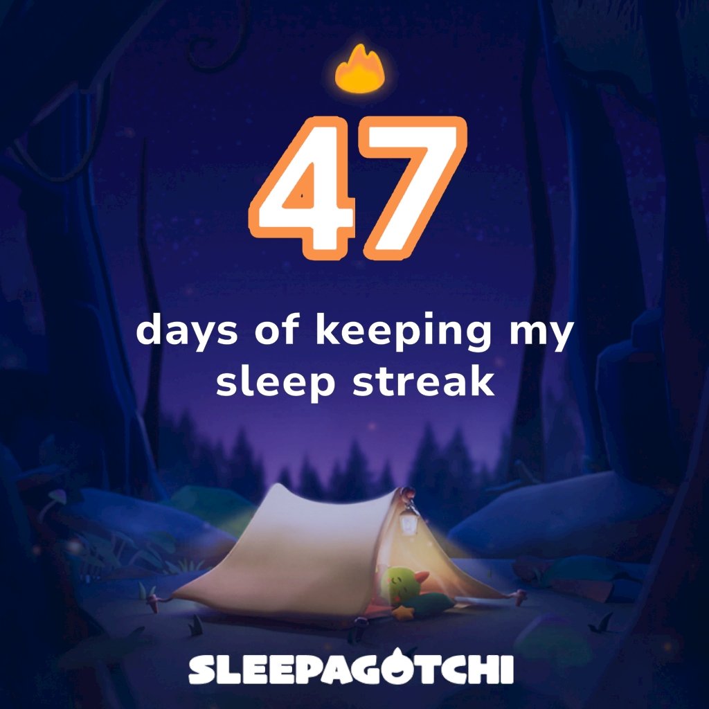 Got a sleep streak and vSLEEP!
Join me on Sleepagotchi.
sleepagotchi.com