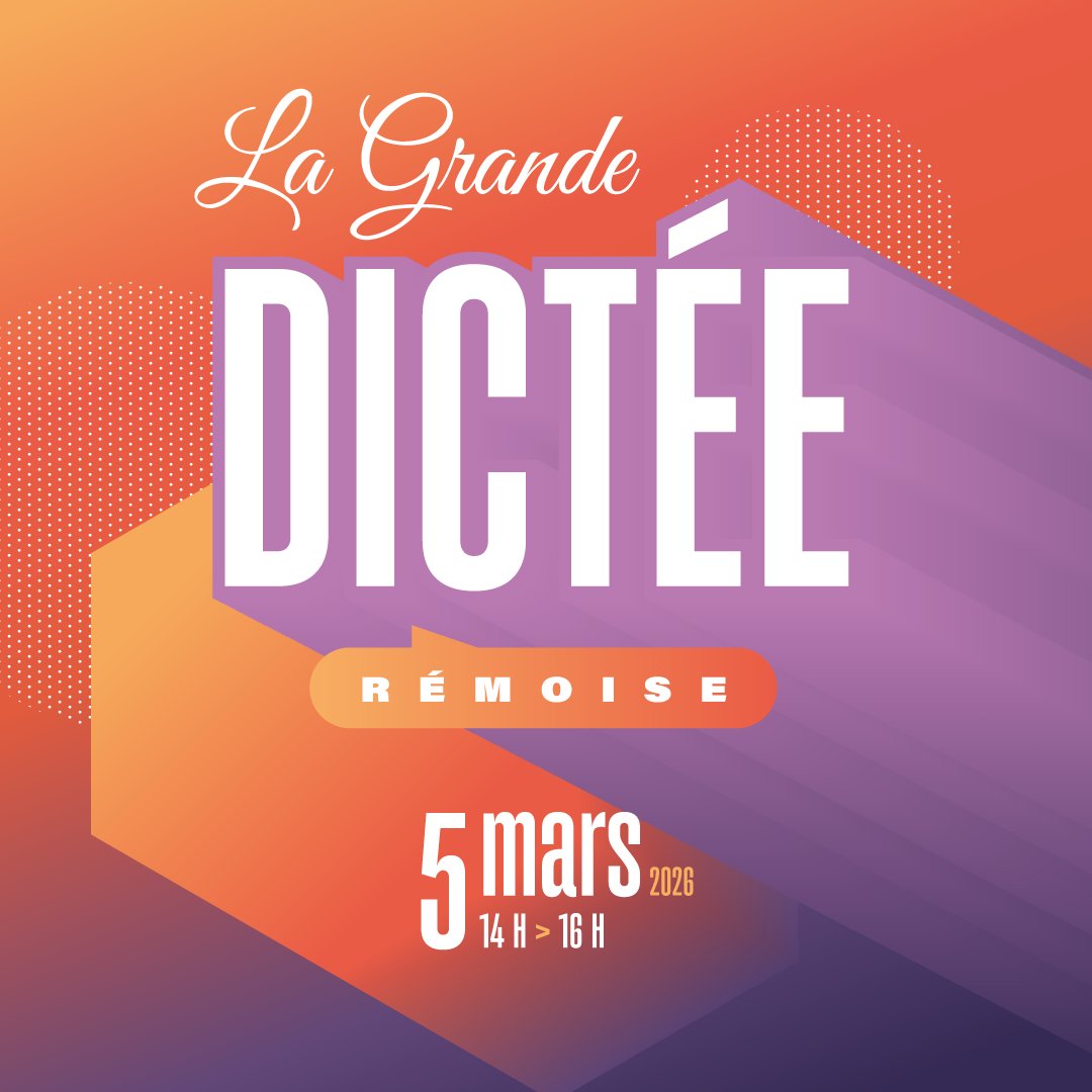 VilledeReims's tweet image. Participez, le 5 mars (14h-16h), à la #grande #dictée rémoise. Une édition placée sous le thème de l’humour et en mode intergénérationnel ! Petits &amp;amp; grands pourront se tester à distance ou directement sur place, à l’hôtel de ville. =&amp;gt; Infos et inscriptions bit.ly/45QqOun