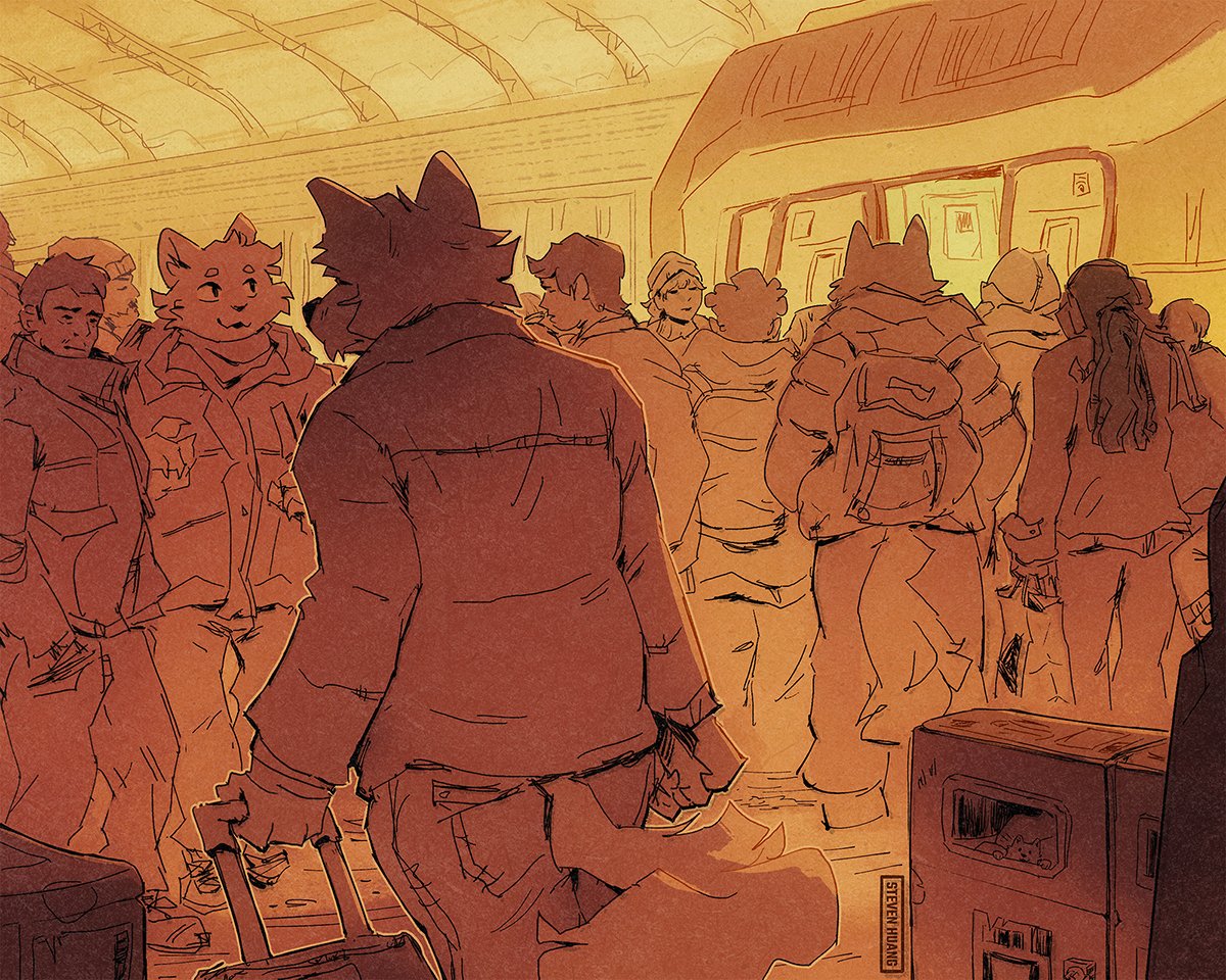 Warm-up doodle! Trying to be more comfy with crowds. ⛅️