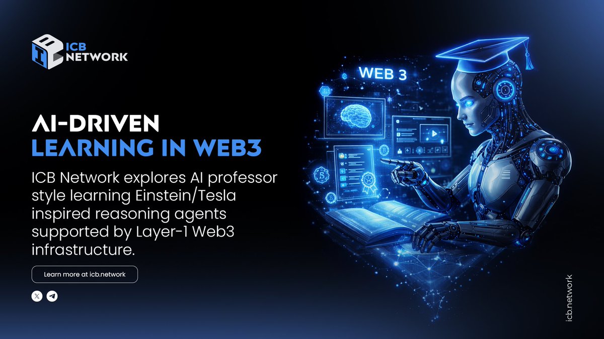 icbx_network's tweet photo. 🎓Learning evolves with intelligence.

ICB Network explores AI-driven learning experiences inspired by great scientific minds powered by Layer-1 Web3 infrastructure for transparency, scalability, and trust.
 
👉 Learn more: https://t.co/7kTvn4eDK3

#ICBNetwork #AIinEducation https://t.co/UVWoxoAfK2