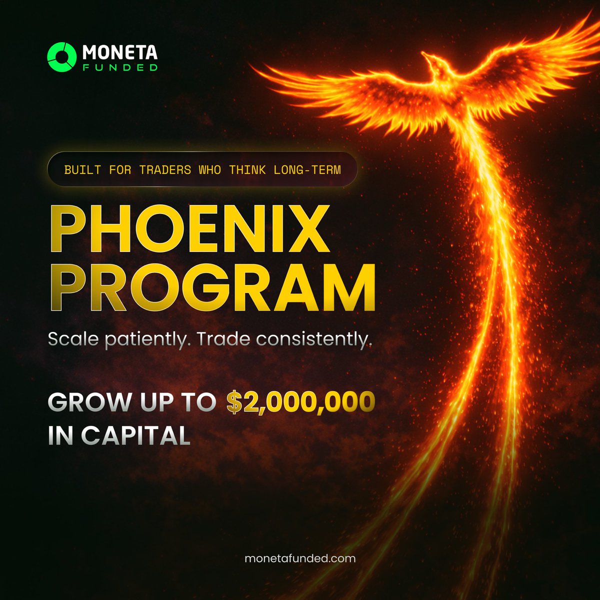 Phoenix isn’t about speed, it’s about longevity.

It’s designed for traders who want to scale responsibly and stay funded long-term.

Ready to scale up to $2M?