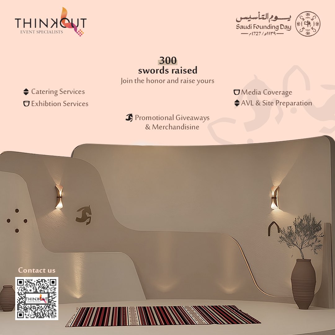Thinkout_ES's tweet photo. 300 swords raised🇸🇦✨
When heritage rises, we turn honor into an unforgettable experience.
Because some moments deserve to be remembered✨

#ThinkOut #EventPlanner #EventManagement #riyadh #corporateevents https://t.co/6WYdH0lYdb