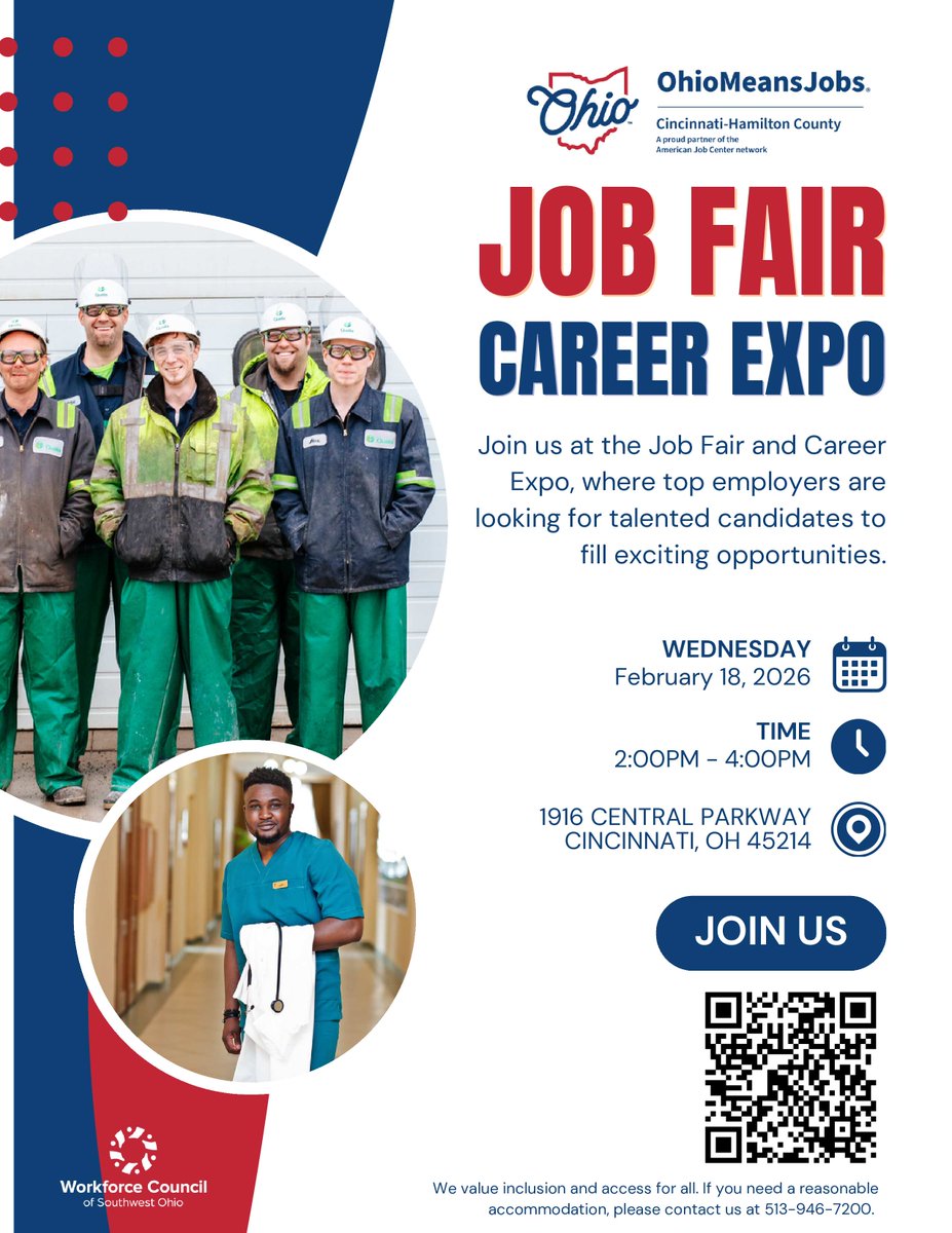 Our next job fair will be on 2/18 from 2-4 PM. Stop by and fall in love with great employers in our area!