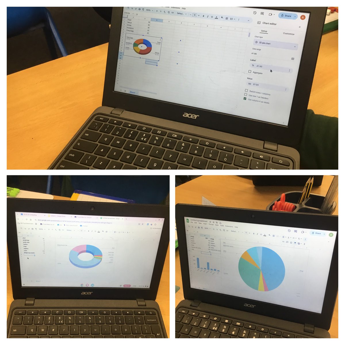 BentleyWestWS2's tweet photo. Exploring Google Sheets and creating charts in Computing this afternoon in Y6 π #BWY6 #BWComputing https://t.co/cfTiGpo4cG