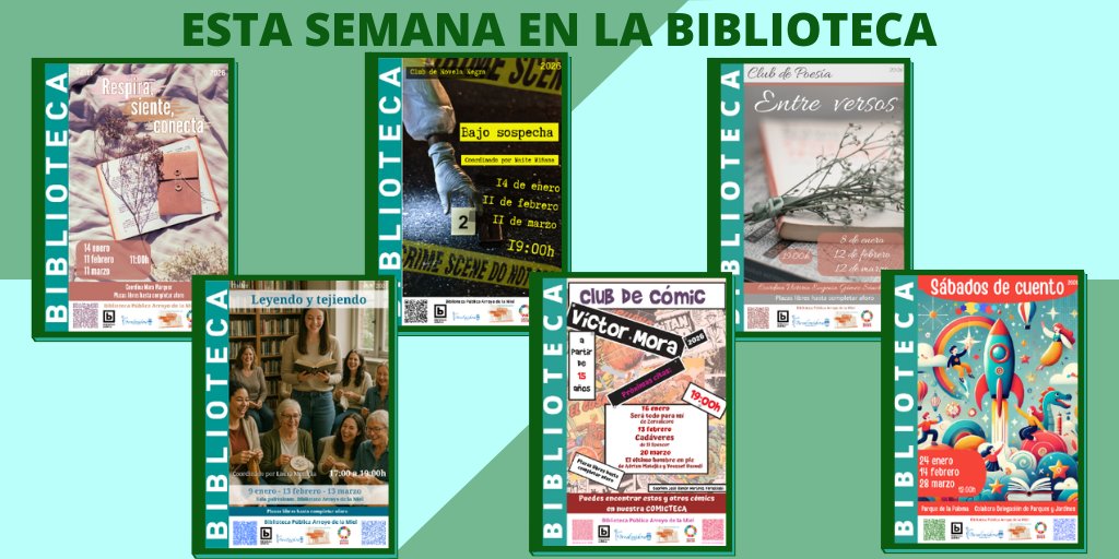 📖 Esta segunda semana de febrero tenemos varios clubes de lectura y talleres para adultos y, para peques, un sábado de cuento.

👉 Si quieres saber más de nuestras actividades, puedes consultar nuestra agenda: bibliotecaspublicas.es/benalmadena/Ac…

#BibliotecasQueNutrenVidas #Agenda2030 #ODS