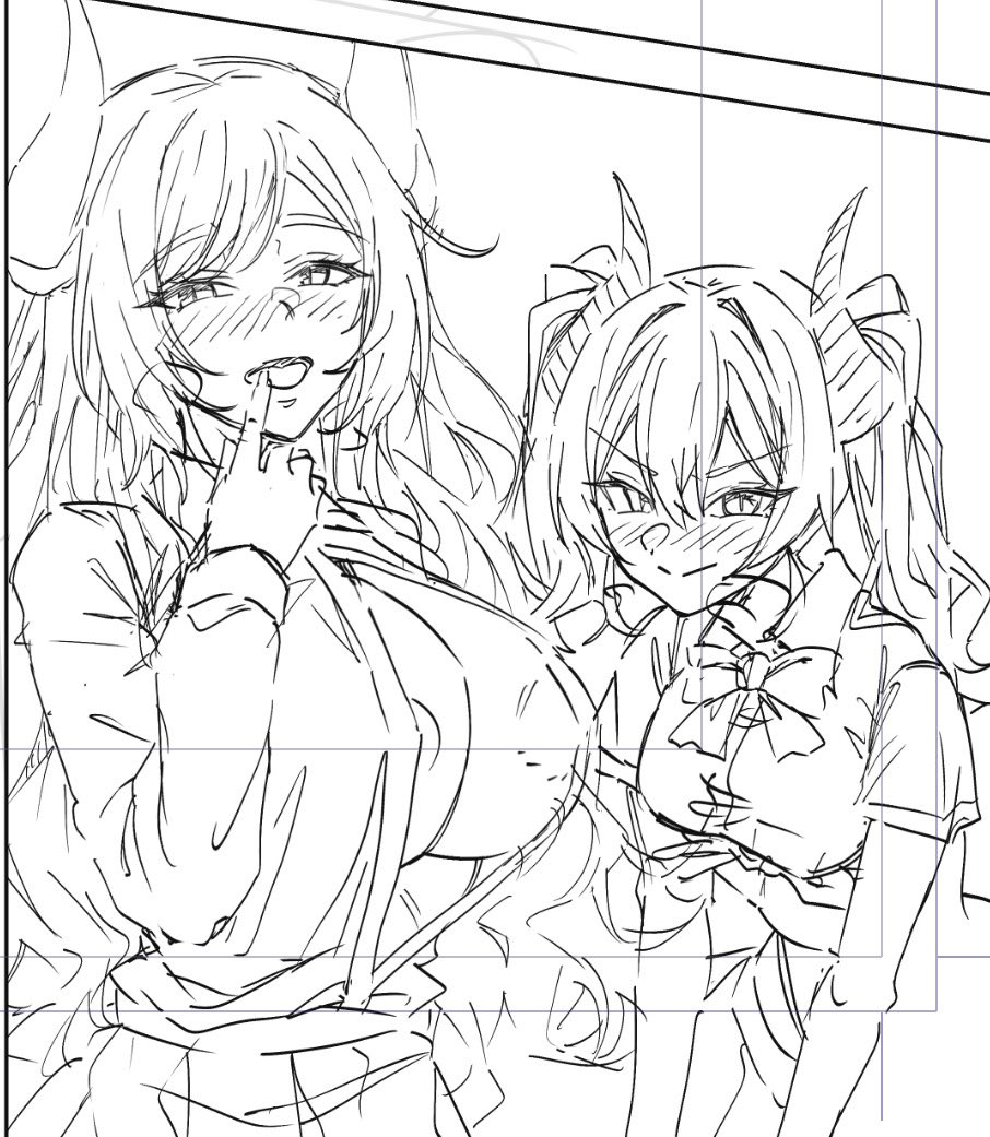 小さいコマだけど、割といい感じに描けたかもしれない
成人向け商業の次回作の下描きです 