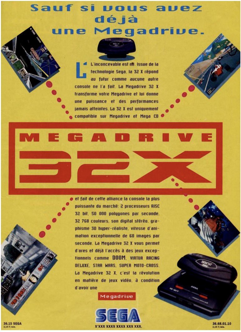 k_yen_team's tweet photo. Chez K-Yen -Team, on aime les #PubGaming, vous aussi participez avec ce nouvel # Je commence avec du Sega 😃avec la Pub papier sur la #Megadrive32x visible dans les bons magazines de l’époque!!! Rt si tu aimes la #PubGaming https://t.co/mchfjm8oGg