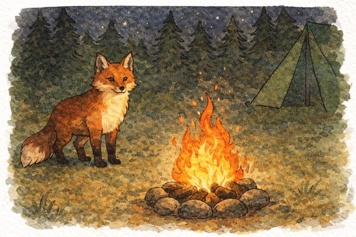 jatt7906r's tweet photo. Spotted a curious fox wandering near Camp Haven, quietly observing the firelight before disappearing into the trees. It felt like a guardian checking in, calm, watchful, and perfectly at home in the decentralized wilds. 🦊🔥 @DataHaven_xyz https://t.co/5S8DD9pZJf