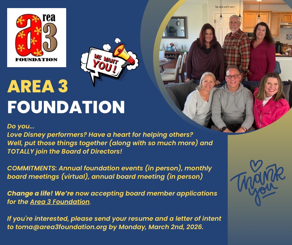 This could be YOU!
We're accepting letters of interest for the <a href="/Area3Foundation/">Area 3 Foundation</a> Board of Directors.
If this sounds like you, please send your resume and a letter of intent to toma@area3foundation.org by Monday, 3/2/26.

#Area3Foundation #nonprofits #nonprofit #Causes #Dept384