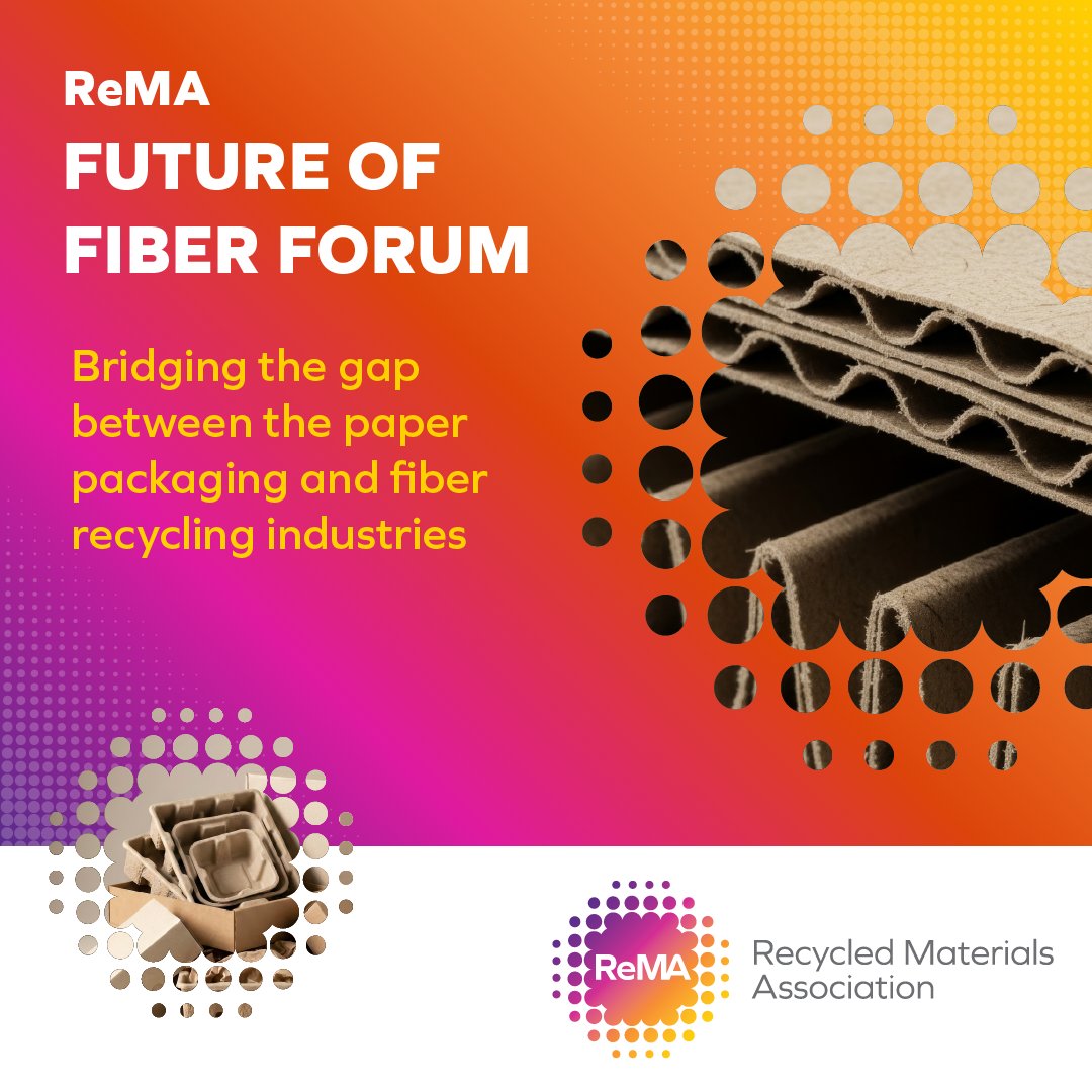 WeAreReMA's tweet image. ReMA’s inaugural Future of Fiber Forum brought together stakeholders from brands, packaging companies, MRFs, mills, and more to discuss the key issues facing the residential fiber recycling system.  recycledmaterials.org/rema-leads-pac… #paper #recycling #fiber #recycledmaterials