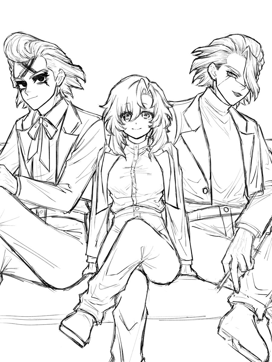 燃え尽きで何も描けていないため進まず放置されている自カプ絵載せときます🎶