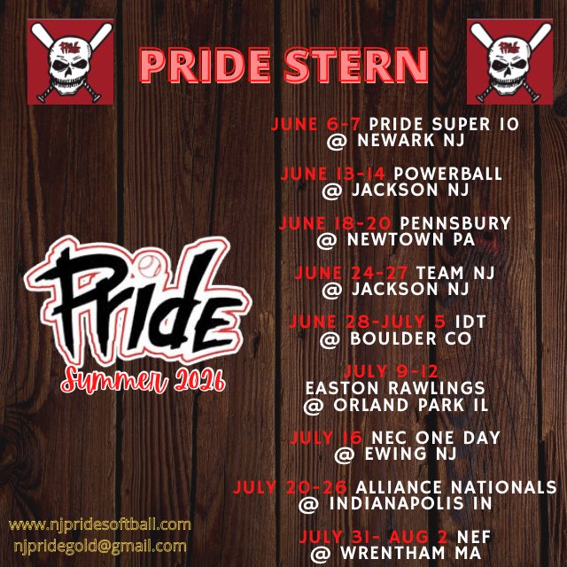 NJPrideGold's tweet image. Schedule drop Pride Stern / Pride Gold @DiamondAddicts @justfactsmaam @LineDsoftball #program #onename #longestineast