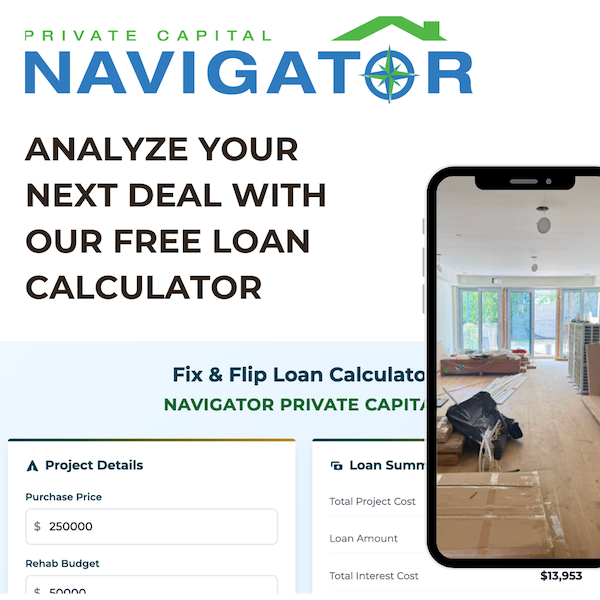 NavCapital's tweet photo. How do you spot a profitable fix-and-flip? Run the numbers.

We built a free calculator to help investors assess deals before committing. Because your success is our business.

Try it → https://t.co/flNk672Fdc

Questions? Call 888.444.3160

#RealEstateInvesting #FixAndFlip https://t.co/wyEs6wyPuI