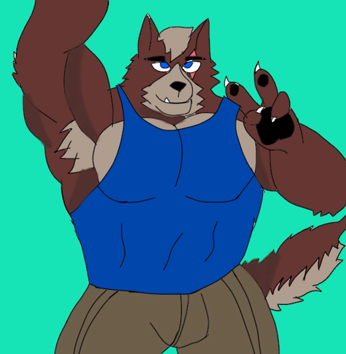 Un dibujo de mi OC mostrando cuerpo jejeje jejeje 
#furryartists #furryoc