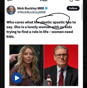 paul_rams34's tweet image. Another sickening, insulting, and abusive public post from the vile @NickBuckleyMBE, the Advance UK candidate in the Gorton and Denton byelection, who is supported and praised by Habib. I utterly condemn Buckleys sick and twisted behaviour towards women.
@benhabib6 @_AdvanceUK
👇