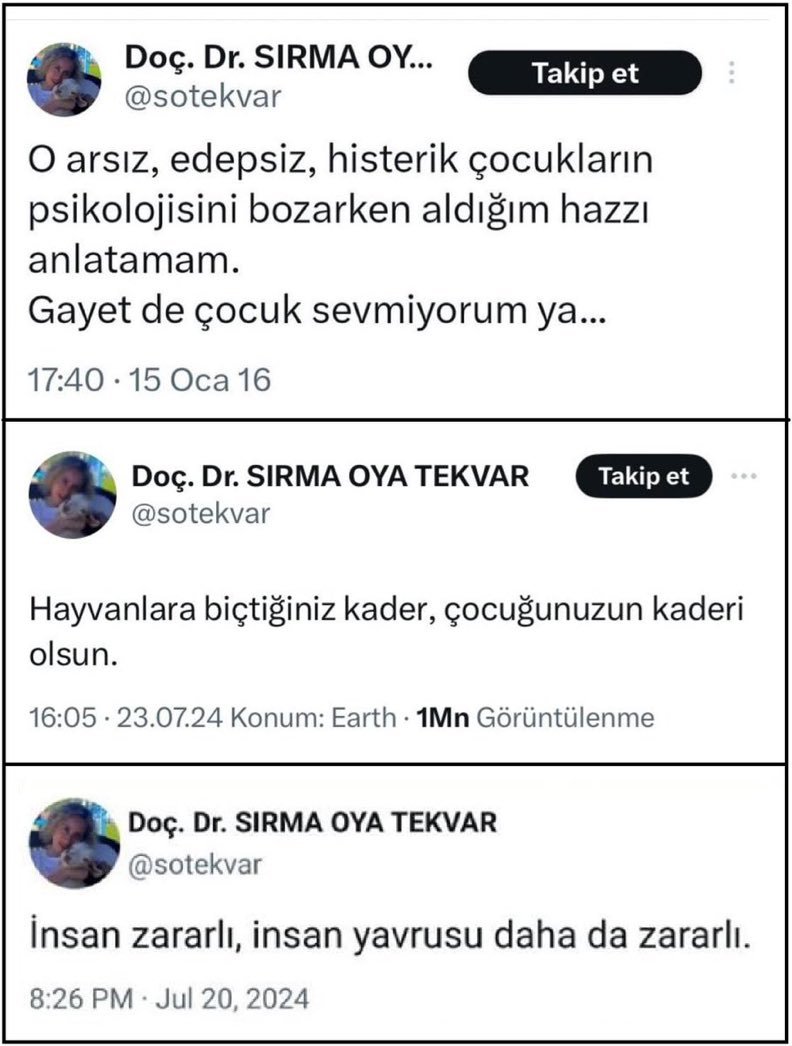 🚨 SON DAKİKA | Ankara Üniversitesi, çocuklarla ilgili nefret içerikli söylemlerde bulunduğu iddia edilen öğretim üyesi hakkında inceleme başlatıldığını duyurdu.

Çocuklar bizlerin en değerli varlığı, ülkemizin geleceğidir. Çocuklarımıza yönelik her türlü şiddeti, istismarı ve