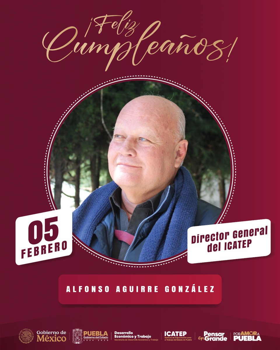 ICATEP_Oficial's tweet photo. Quienes formamos parte del equipo #ICATEP, le deseamos un feliz cumpleaños a nuestro Director General, Alfonso Aguirre González.
Reconocemos y valoramos su liderazgo y compromiso con la capacitación y el desarrollo del Estado #PorAmorAPuebla. 👏🏻
¡Que este nuevo año de vida esté lleno de grandes logros! ✨