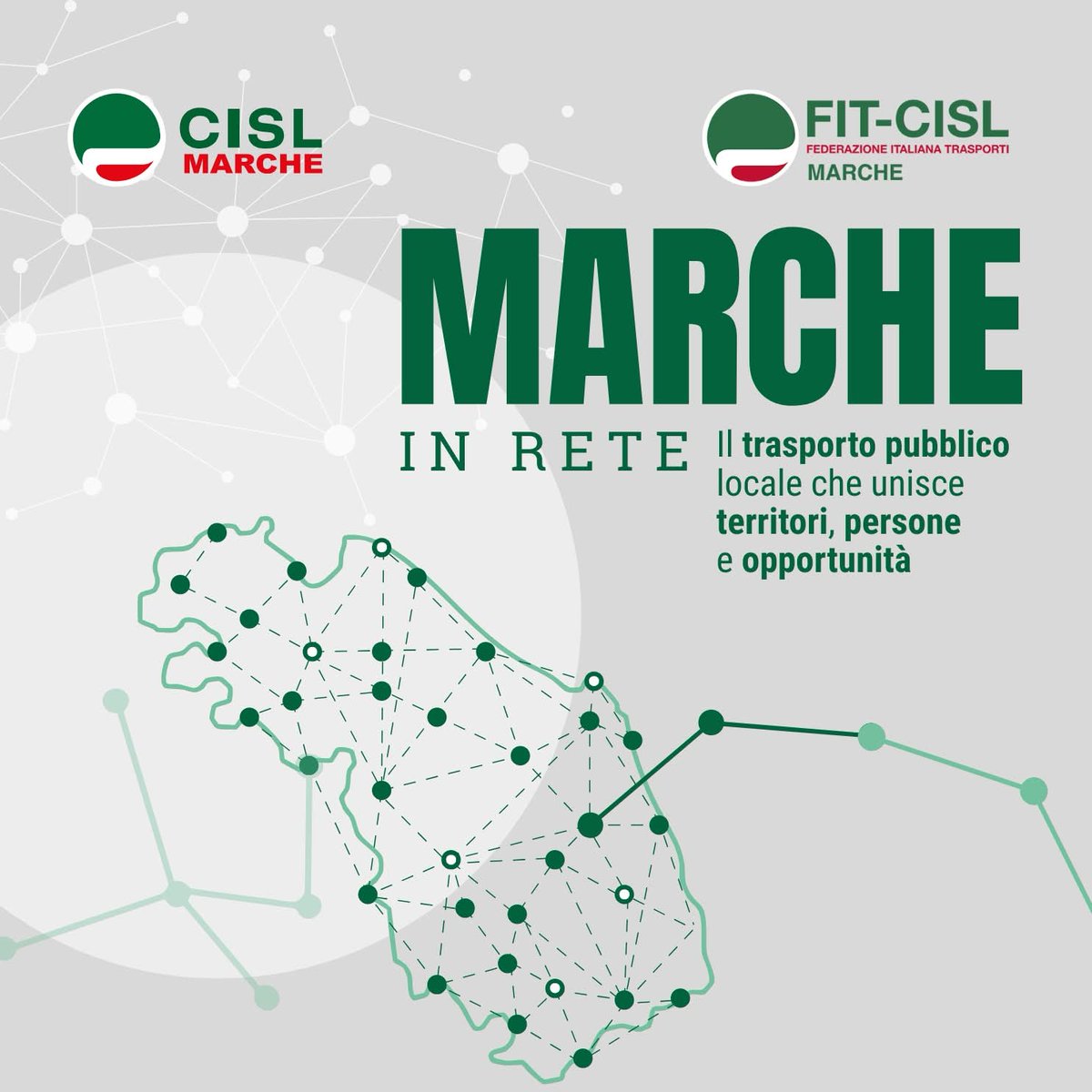 cislmarche's tweet photo. Marche in rete: il futuro del trasporto pubblico locale
Come rendere il TPL più efficiente, accessibile e sostenibile?
Se ne parla il 10 febbraio ad Ancona nell’iniziativa “Marche in rete”, promossa da #CISLMarche e #FITCISLMarche. https://t.co/KpeYRya4hz