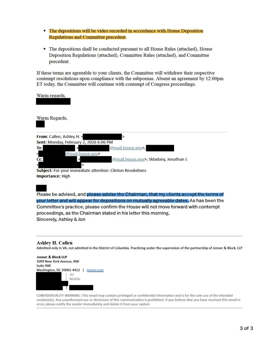 GOPoversight's tweet image. The Clintons are going to Clinton and try to spin the facts.
 
On Tuesday, at the eleventh hour, their lawyers, Jonathan Skladany and Ashley Callen, said their clients accepted the terms of the depositions.
 
These terms are no different than any other deposition we have held on…