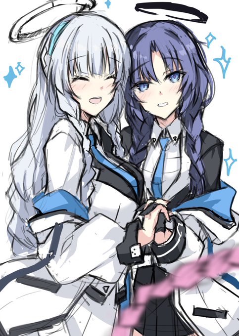 三つ編みノアユウカ+コユキ描きたい絵ラフ✍️ 