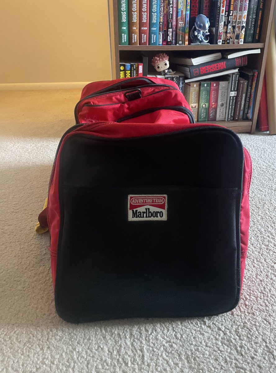my mom finally bestowed upon me her Marlboro rewards program duffle bag from the 90s