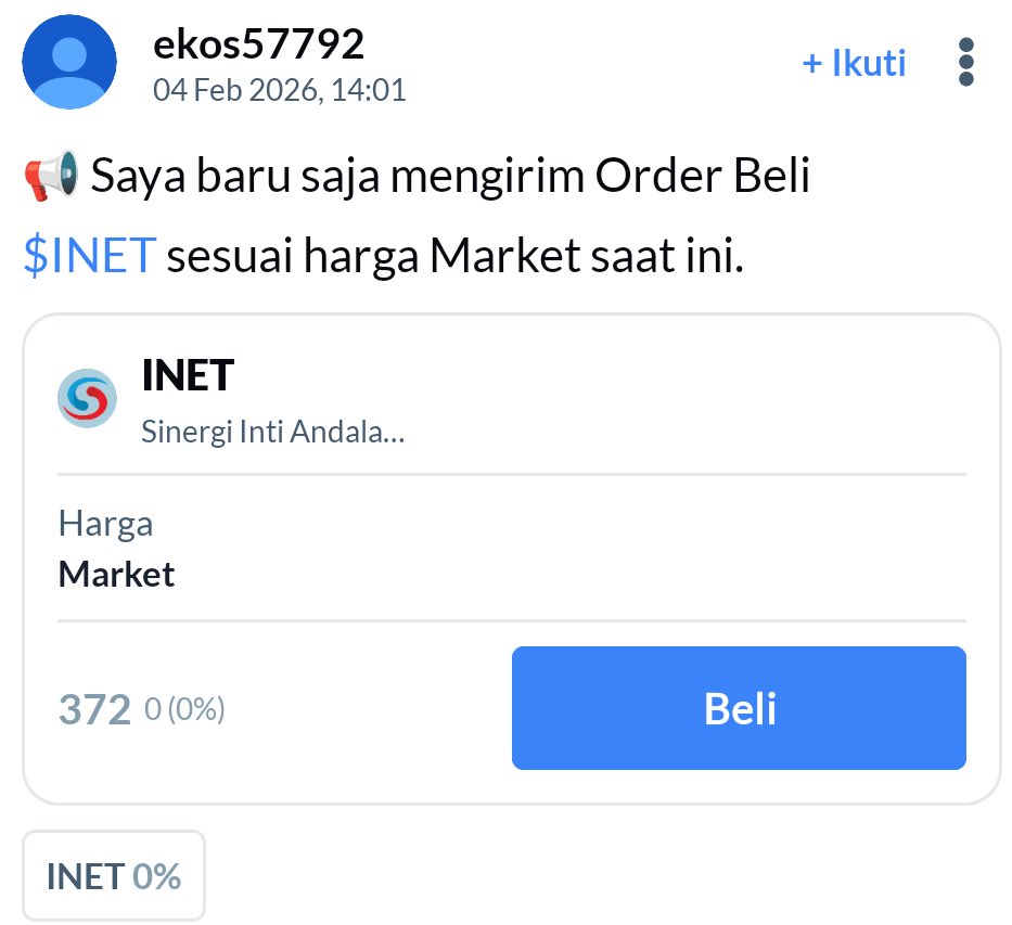 Ikasafir's tweet photo. Hari ini INET turun tipis, tapi marketnya masih rame, santai aja sambil liat peluang entry #AplikasiAjaib #INET #saham #IHSG #cuansantai https://t.co/r9zC17Thrj