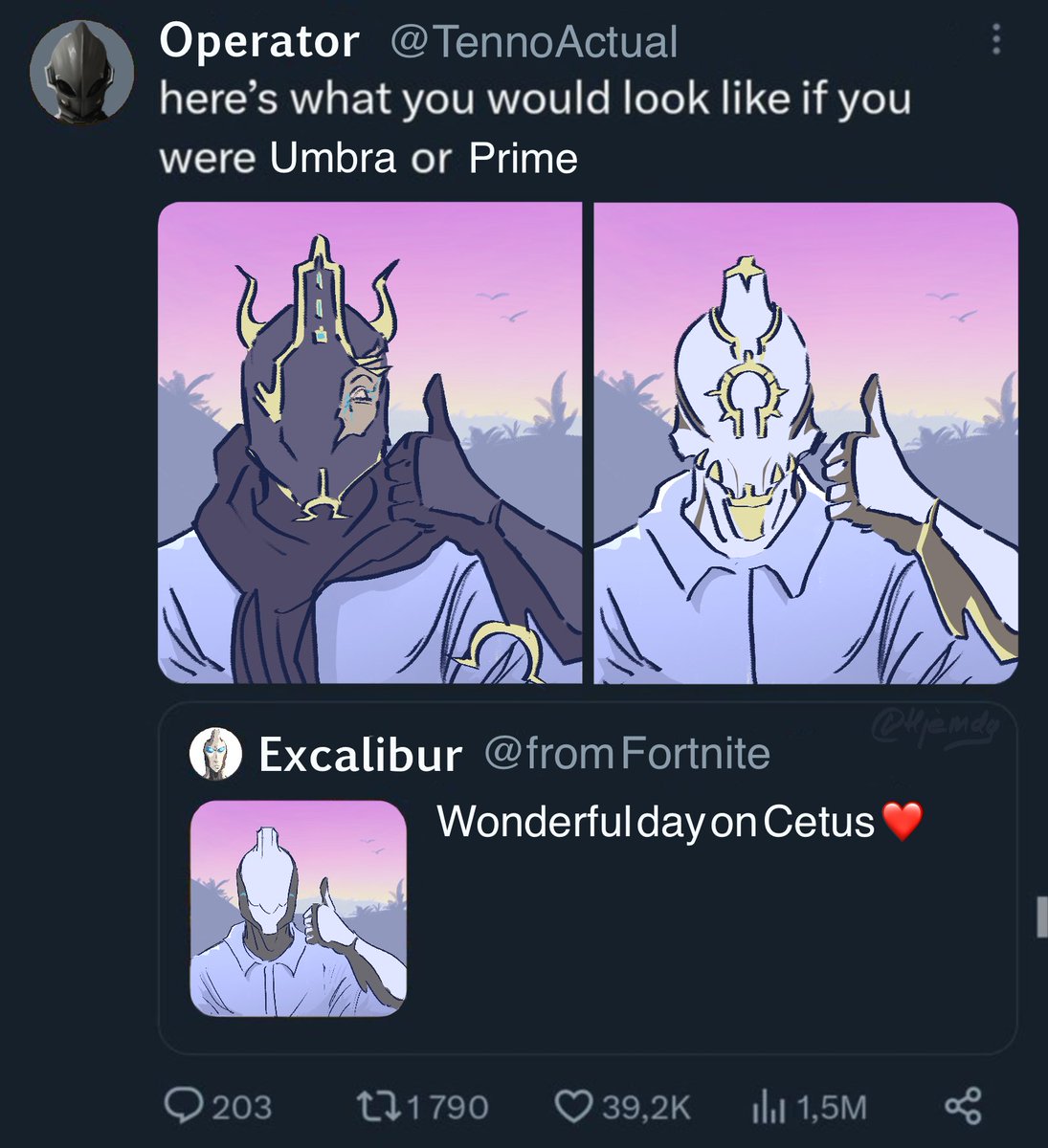 Operator discovers their inner fashionframe enthusiast #warframefanart