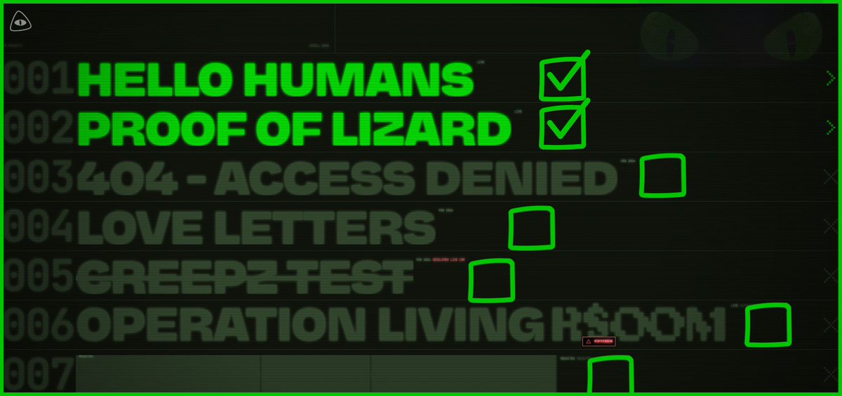 The market is crashing.

Yet <a href="/creepz/">Creepz</a> are up 43.3 percent over the last seven days.

The team dropped a new roadmap, and yesterday we got February updates.

• 404 Access Denied
• Love Letters
• Creepz Test

Are we about to see IDLs come to life?

Do we finally get to play one