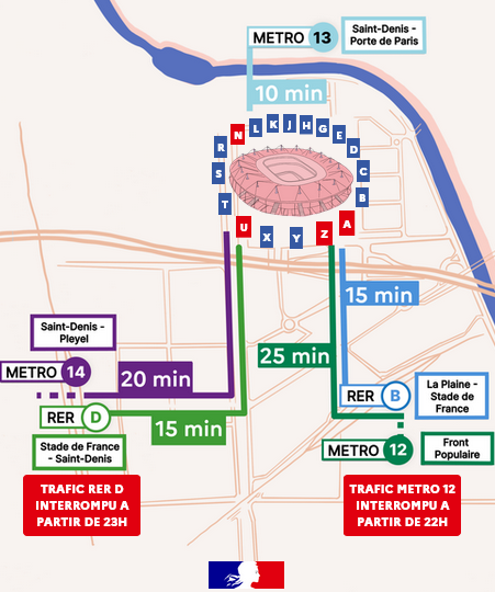 Image de Préfet de la Seine-Saint-Denis - #Transports #StadeDeFrance #FRAIRL | Match France - Irlande🏉
⚠️ En raison de travaux :
❌ le métro