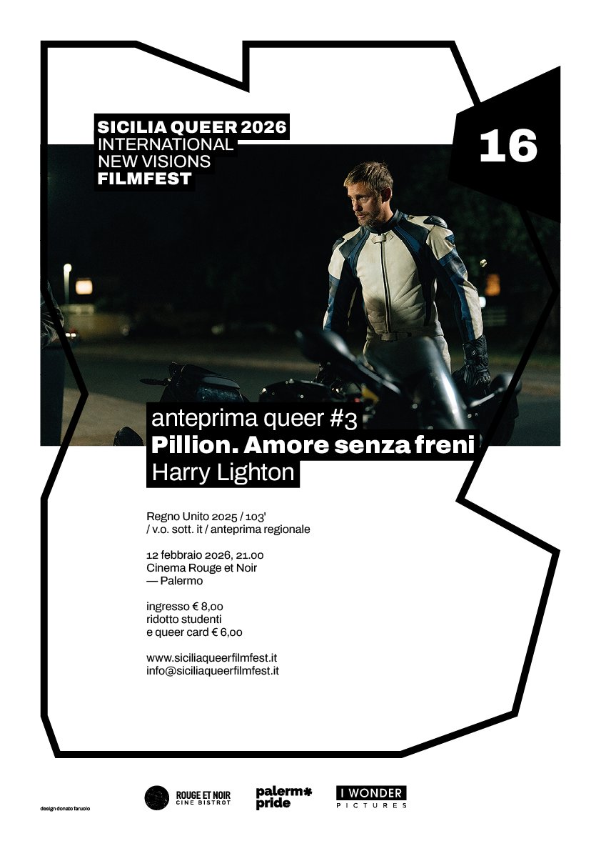 La terza #anteprimaqueer verso la sedicesima edizione del #SiciliaQueer è #PILLION di #HarryLighton. Una commedia romantica, sadomasochistica, chapliniana. 
Con <a href="/Palermopride/">Palermo Pride</a> e altri!

Biglietti qui: rougeetnoirpalermo.18tickets.it/film/41056

12 febbraio 2026, ore 21
Cinema Rouge et Noir
#Palermo