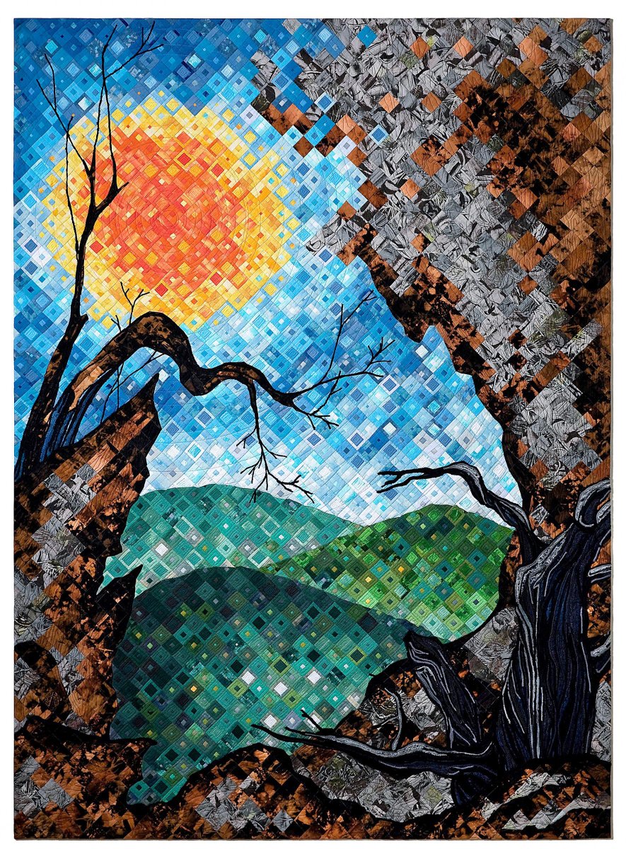 This quilt is "Awaiting for Spring" (58" x 76") by Hwa Kyung Lee. See it in the current exhibit "Prizewinners from the International Quilt Festival 2025!"