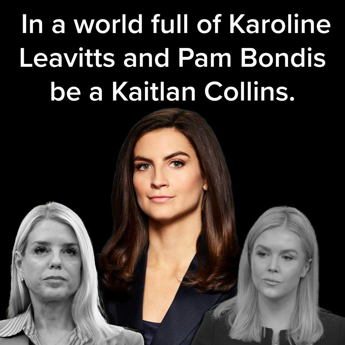 Kaitlan Collins is the only White House journalist standing up to Trump. 

Drop a 💙 for <a href="/kaitlancollins/">Kaitlan Collins</a>.