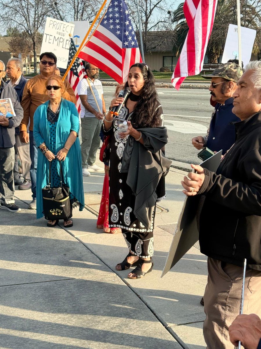 HinduAmerican's tweet photo. This weekend, the @CFBDHindus organized nationwide rallies across 25 cities, bringing together nearly 2,000 people in solidarity with Bangladeshi Hindus facing ongoing violence and persecution.
In the Bay Area, HAF’s Director of Philanthropy (Western Region), @Sangi_shankar21, joined 200+ community members at a rally and vigil outside Milpitas City Council Hall, organized by the Ram Bhakt group, to raise voices for justice, human rights, and minority protections in Bangladesh.
HAF will continue amplifying concerns, engaging policymakers, supporting asylum claims, and working with human rights activists on the ground. Awareness and advocacy matter.
