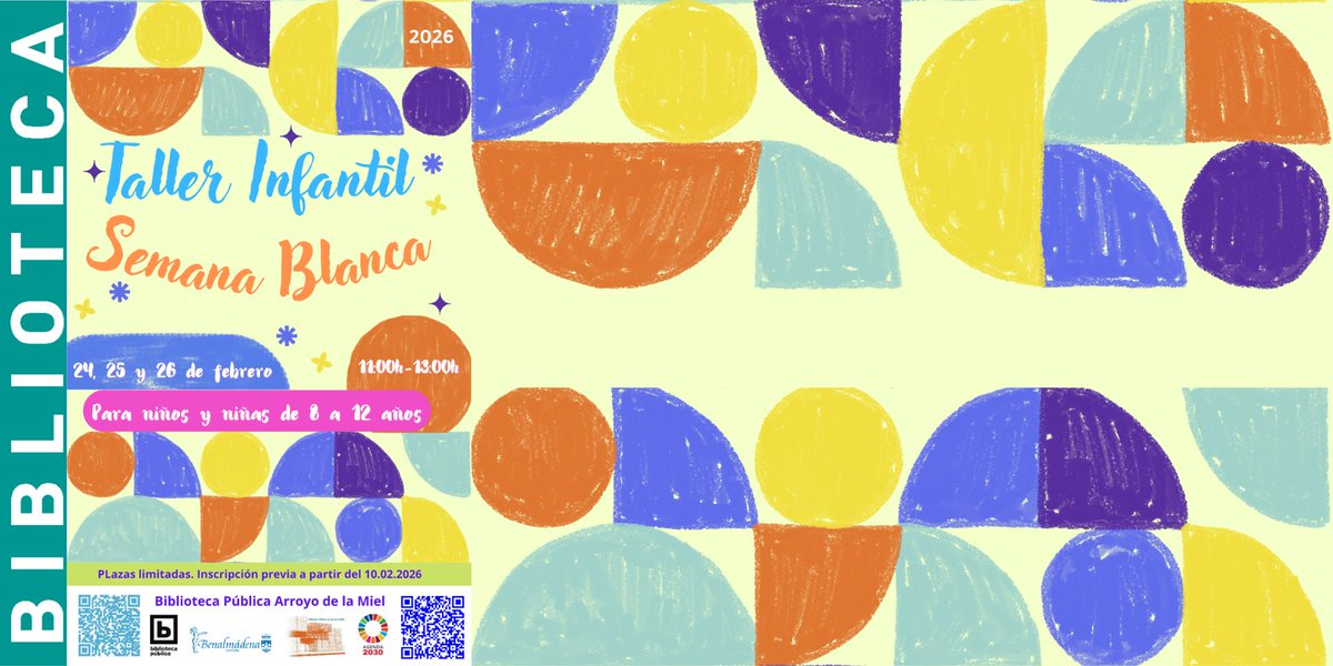 ✍📆 Mañana a las 09:00h abrimos inscripciones, ¡y las plazas son muy limitadas! Tienes más información en nuestra web aquí👇
bibliotecaspublicas.es/benalmadena/Ac…

#BibliotecasQuenutrenVidas #Agenda2030 #ODS