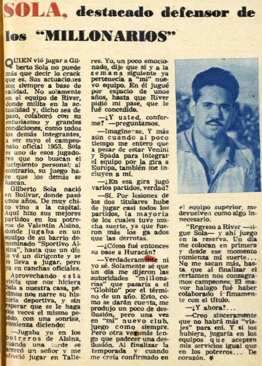 PCioccale's tweet image. Gilberto Sola en 1954, jugador de @ClubTalleresOk @CAHuracan y @RiverPlate .
Reportaje en la revista #PBT .
@MuseoRiver @HuracanRetro @ArchivoFutbolAR .