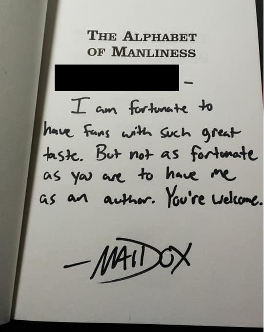 This was a book I signed for a fan a while ago... just popped up in my feed today.
