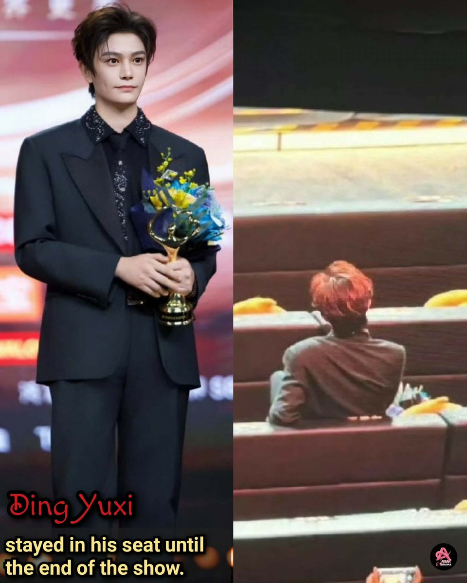 MyAsianDramaonX's tweet photo. #DingYuxi garnered acclaim from #CNetz following the circulation of a photo which depicted him staying in his seat until the end of the show, even as many seats around him were already vacant. This demonstrates a commendable level of respect from a traffic star towards his peers. https://t.co/dRXfvMzHCz