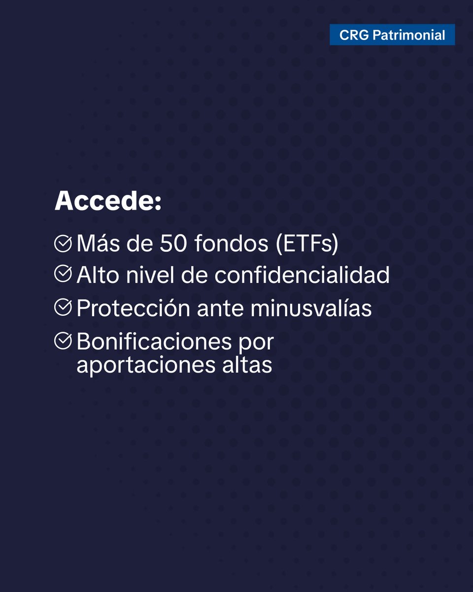Lleva tu estrategia al siguiente nivel con acceso a +50 fondos, protección contra caídas y total privacidad. No dejes tu futuro al azar, dale el respaldo que merece.
👉 Comenta “patrimonio” y optimizamos tu portafolio hoy.
#CRGPatrimonial #InversiónInteligente #Diversificación