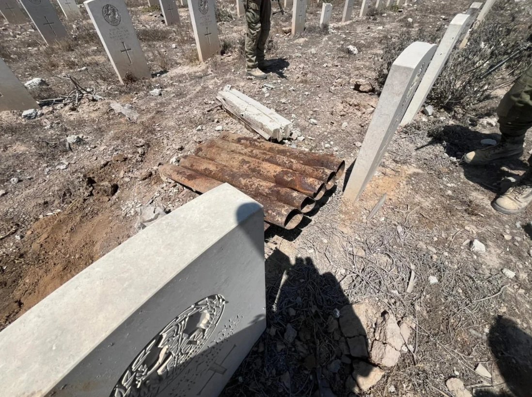 jess_ih_ka's tweet photo. 🔺ISRAEL BULLDOZED HISTORIC WORLD WAR GRAVES OF BRITISH & ALLIED TROOPS IN GAZA?

Satellite images show damage at the Gaza War Cemetery. A burial ground for 1000s of soldiers from World War I & World War II.

Graves removed & ground churned in parts of the cemetery.

This is tragic. Cemeteries like this honour those who gave their lives in world wars & are intended to be preserved & respected.

❗️The IDF Response:

At the time the damage occurred, the area was an active combat zone → VERIFIED

Underground terrorist infrastructure (tunnels) was identified within & around the cemetery → VERIFIED

IDF actions were taken to neutralise threats and protect troops on the ground → VERIFIED

Heavy machinery was used where combat realities demanded it → VERIFIED

The bulldozing took place in the context of active fighting & tactical necessity. Not as a symbolic act against the memories of allied soldiers.

What was damaged: 
• Grave sections with Allied soldiers from both world wars.

• Memorials to the 54th (East Anglian) Division

• Indian, Hindu, Turkish, Muslim sections of the cemetery.

❗️The IDF clearly stated this occurred in the midst of war because the area was a battlefield & contained legitimate threats to troops.

War cemeteries can lose protections if they become military objectives under international humanitarian law:

→ If armed groups use it for cover or tunnels

→ If combatants are firing from or storing weapons around it

The VERIFIED identification of underground terrorist infrastructure at the site is precisely the context where military forces may lawfully act to neutralise a threat.

Israel did not bulldoze graves out of malice, as the propaganda machine is now spreading. 

THIS DOES NOT MAKE THE DAMAGE LESS TRAGIC.

Under international law, the militarisation of a cemetery -- including using it for tunnels, weapons storage, or combat activity -- is itself a war crime. Stripping the site of its protected status & placing responsibility squarely on those who exploited it

→ HAMAS AND ISLAMIC JIHAD 

The dead deserve remembrance, not exploitation. May those who rest there be honoured in peace, and may their graves never again be turned into instruments of war.

PHOTOS: A rocket launcher found by IDF troops at the Commonwealth Cemetery in eastern Gaza City