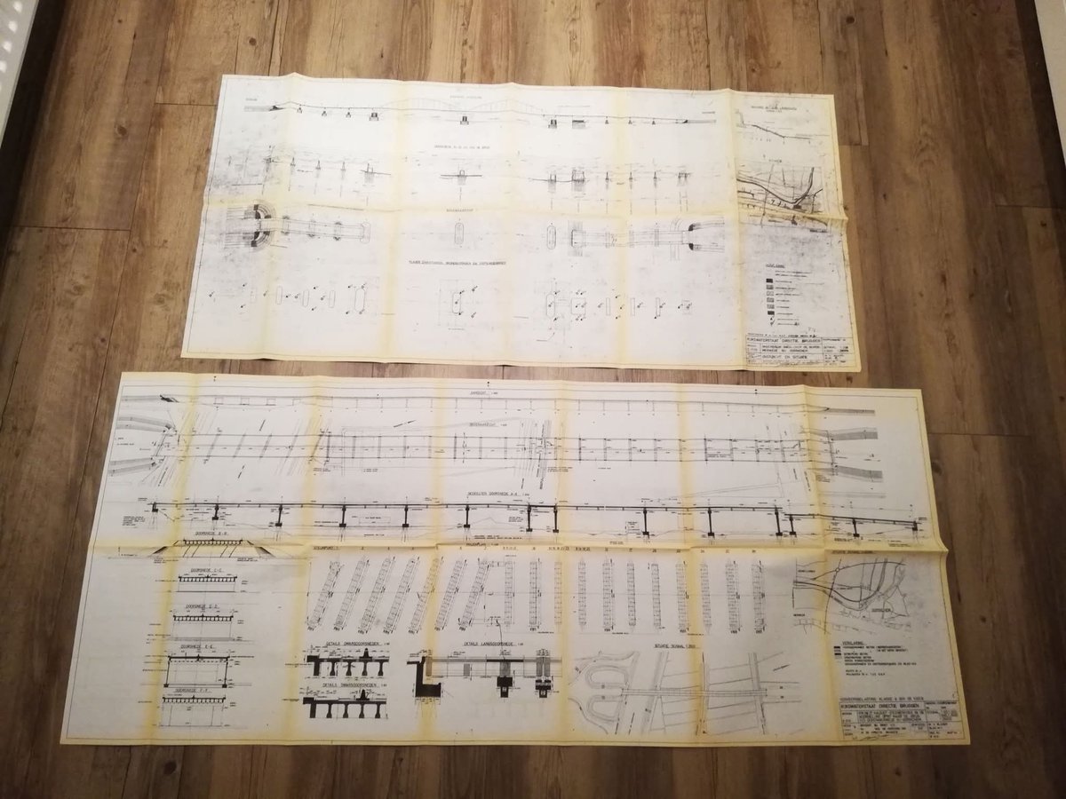 ✏️| Alle mooie ontwerpen starten op papier, hier ziet u de bouwtekeningen van de Merwedebrug A27 en het viaduct over het kanaal van steenenhoek. De tekening van de Merwedebrug dateert van 1957, de tekening van het viaduct is van 1959.

#ThrowbackThursday #Merwedebrug #A27