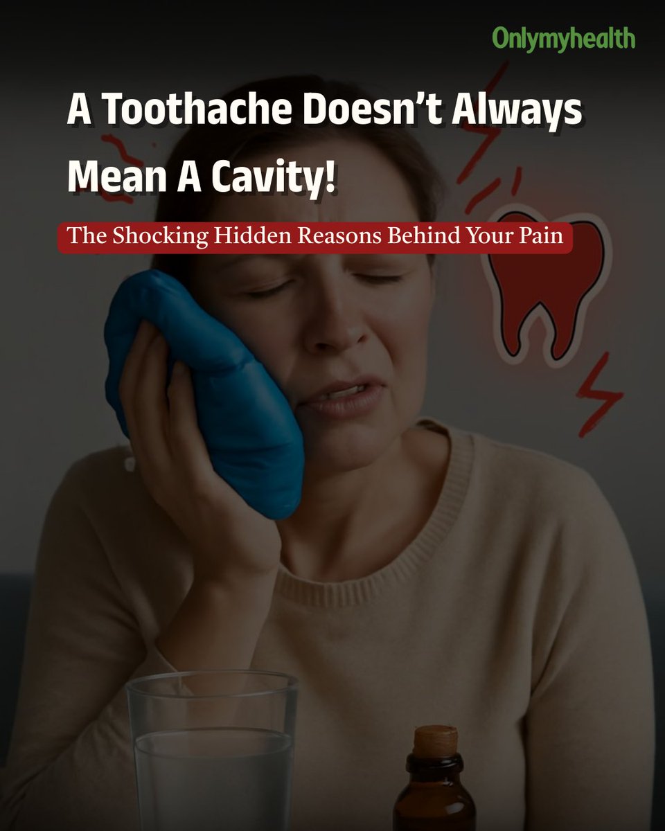 onlymyhealth's tweet image. Sometimes a #toothache isn’t about your teeth!  It could be nerves, sinuses, jaw, or even heart issues.

See a doctor if pain persists, spreads, or worsens. Early check = faster relief &amp;amp; better health!