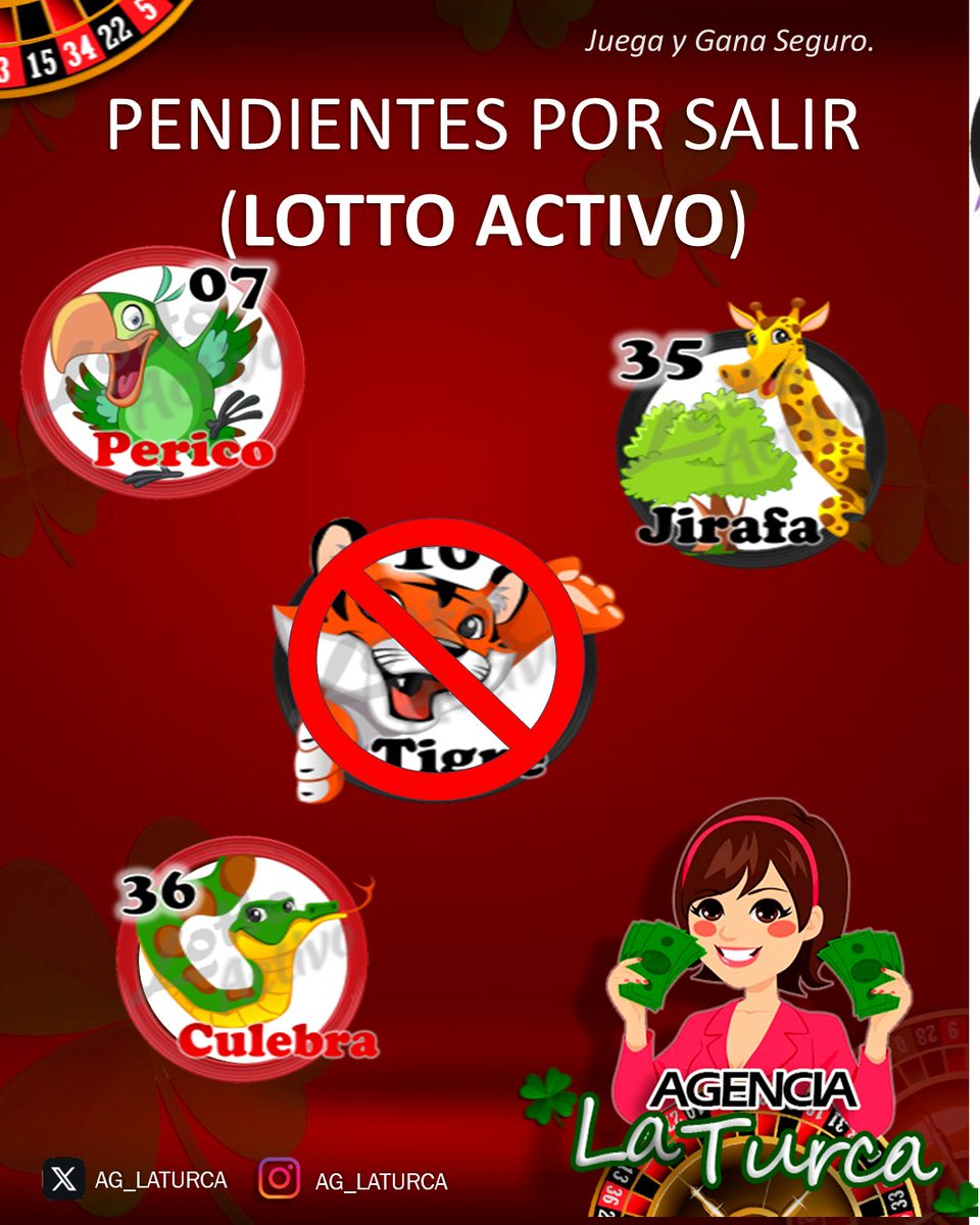Listo! El 1ero de este grupo mis amig@s, de los pendientes por salir (semana pasada ) EL TIGRE (10) #lottoActivo. Hagan sus apuestas en <a href="/AG_LATURCA/">AG_LATURCA</a> #LottoActivo #Datosdelaturca #Ag_laturca. Suerte!!