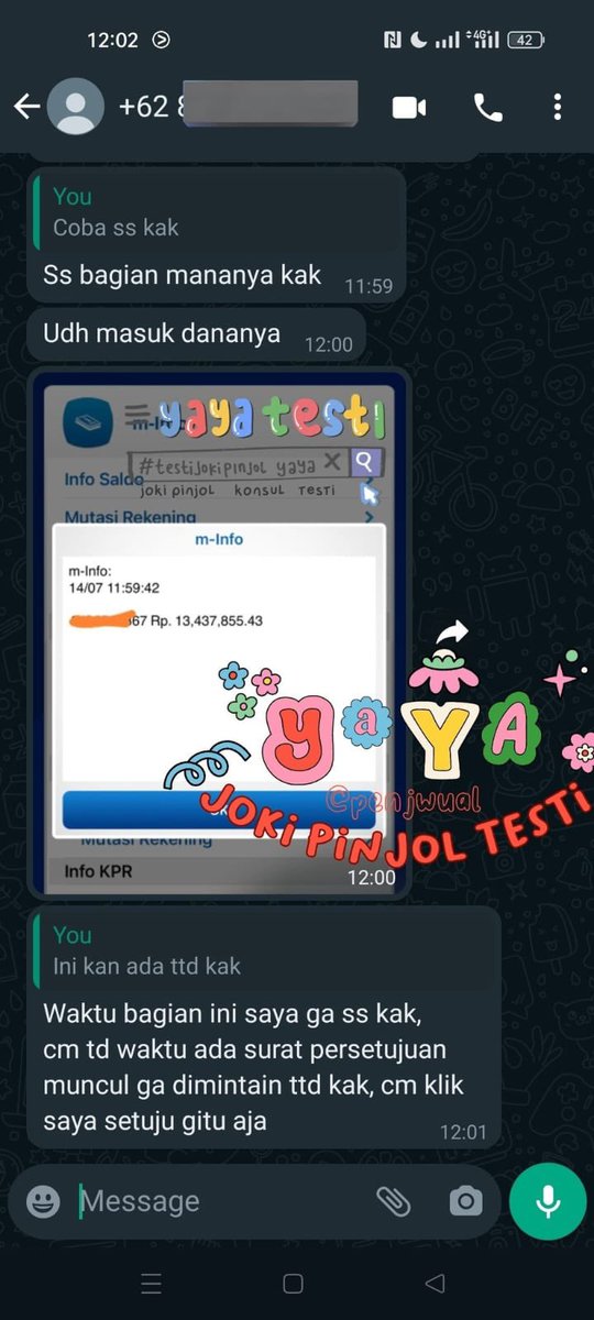 jwalansss's tweet photo. open joki pinjol dengan fee diakhir, yang mau dana tanpa galob tulob bisa cus ke sini 🙇🏻‍♀️ konsul free, dan fee diakhir. no no hit n run ya kak! 🧚 yukk cuzz chat tele di bio, trusteeeed kak karena konsul langsung sama kami. #zonauang #gestun #pinpri https://t.co/EVvqTNd0RO
